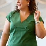 Universal Standard  x J. Crew Linen‎ Blend Top 3X Green Photo 0