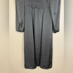 Wilfred Aritzia Bridgerton Satin Black long Sleeve Midi Dress size 8 $168 Photo 8