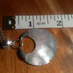 Mother of Pearl Sterling Silver Pendant Stainless Steel Necklace Photo 3