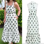 J.Crew white tiered seashell cotton beach maxi dress size 10 vacation summer Photo 1