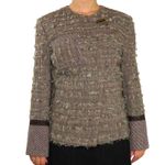 Bosca 1990s Vintage Brown Tweed Jacket Stunning Knit Frayed Twee Jacket Small Size M Photo 1