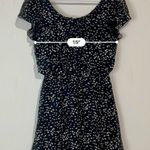 belle du jour Women’s Heart Print Ruffle Mini Dress Black White Size Large EUC Photo 3