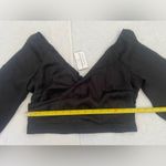 Windsor NWT Sheer Cropped Crossover V-Neck Long Sleeve Top Photo 10