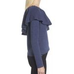 Ella Moss NWOT Loli One-Shoulder Ruffle Knit Navy Blue Sweater size Small Photo 2