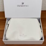 Swavorski SWAROVSKI White Faux Saffiano Leather Make-up Cosmetic Pouch Photo 2