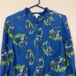 Lucky Brand Blue Green Floral Print Long Sleeve Button Front Blouse Size Small Photo 1