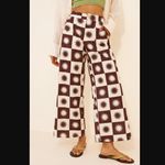 Little Lies Linen Brown & Cream Sun Print Pants S Photo 2
