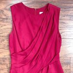J. Mendel • draped silk chiffon dress red sleeveless sheath designer cocktail Size 6 Photo 3