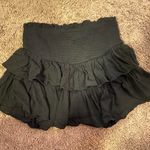 Impeccable Pig Black Ruffle Mini Skirt Photo 0