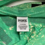 PINK - Victoria's Secret PINK Victoria’s Secret Tee Neon Green Yellow Tie Dye Crop V-neck Photo 9