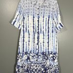 Peter Som Design Nation Women's Blue Boho Tie Dye Shirt Dress - Size 4 - Artsy Photo 0