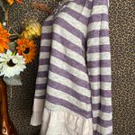 Doe & Rae ✅3/$30✅ NWT  Grape Striped Long Sleeve Lace Up Ruffle BabyDoll Top | MEDIUM | Photo 5