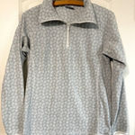 Columbia  Sweater‎ Womens Medium Gray White Quarter Zip Soft Fleece Pullover Cozy Photo 0