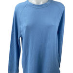 Outdoor Voices Blue Waffle Knit Crew Neck Long Sleeve Sweatshirt Sweater Top M Photo 0