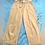 SUNDANCE Women’s Utility Cargo Ankle Cropped Camel Cotton Pants w/ Belt Sz 12 Tan Photo 1