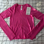 Lululemon Sonic Pink Long Sleeve Swiftly Tech, Size 4, Race Length 2.0” NWT Photo 0