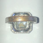 Size 7 Vintage Silver Tone Dark Gray CZ Princess Cut CZ Ring Photo 4