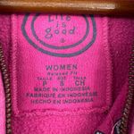 Life is Good  spell out bright pink zip up y2k hoodie pockets women's size small Photo 4