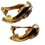 Vintage Christian Dior Blue Glass & White Enamel Clip Photo 6