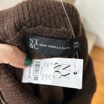 NWT NY&C Brown Knit Johnny Collar Zip Short Sleeve Sweater Size XXL Photo 4