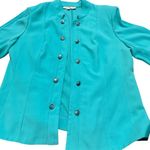 Kate Rosy Women's Small Blue‎ Teal Double Button Blazer Long Sleeve Jacket Blue Photo 4
