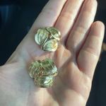 Coro Vintage Signed Gold Brush Tone Linked Twirled Leaves Necklace & earrings Photo 2