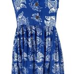 BAJU Fish Sea Ocean Bubbles Themed Button Front Dress Size Medium Blue Photo 0