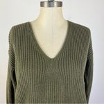 RD Style Stitch Fix  Aru Lace Up Back Sweater in Olive Photo 2