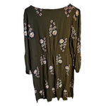 Boden Lucie Jersey Tunic Dress Floral Mini Knit Plus Size Green Size 16 Photo 2