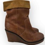 KOAH Brown Leather Ankle Boots Rubber Sole Tread Pattern Casual Style Size 39 Tan Photo 1