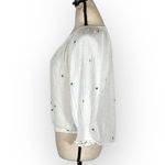 Rails  Mariah Floral-Embroidered Blouse Women's XXS White Green 3/4 Sleeves Photo 3