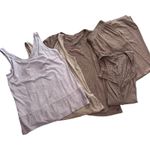Cuddl Duds Lounge Set Bundle 5pc Tanks Tee Pants Cardigan Soft Cozy Neutral Photo 0