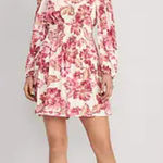 Old Navy  Waist-Defined Floral Cold-Shoulder Cutout Smocked Mini Dress Size: M Photo 0