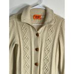 Juicy Couture Y2K Cardigan Sweater Small Cream Merino Wool Cable Knit Fishermen Photo 2