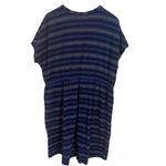 Ll bean v neck striped short sleeve dress draw string waste line size 2XL Blue Photo 3