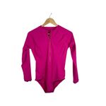 Athleta NWOT Sun Shield One Piece Rashguard Swimsuit Hot Pink Size S Photo 3