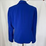 Banu Paris Blazer Shawl Collar Button Front Royal Blue Jacket Women Size 14 Blue Photo 2