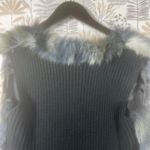 INC International Concepts Faux Fur Sweater Vest Women's S/M Black Gray Blue Size M Photo 5