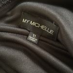 My Michelle  Black Sequin Maxi Long Gown Sz 11 Plunging Neck High Split Photo 9