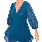 ZARA Teal Swiss Dot Faux Wrap Romper Dress Small Photo 0