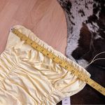 Meshki NWT Yellow Celena Rushed Thin Strap Mini Dress Size Medium In Lemon Photo 6