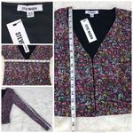 Steve Madden Floral Mesh Long Sleeve Crop Top Hook And Eye Front Sz XS Small New Photo 9