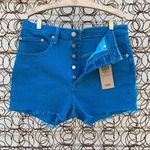 Levi's Levi’s 501 high rise turquoise cutoff Jean shorts Size 30 NWT Photo 2
