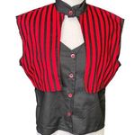 Red Black Vintage Western Crop Top Large Rodeo Cut Out Coastal Cowgirl Custom Size M Photo 0