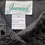 Vintage Joanna Black Laser Cut Button Down Shirt Photo 3