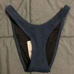 J.Crew Textured Curved Waist Cheeky Bikini Bottom Navy Size XXS NWT Photo 0