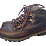 Timberland  Vintage 90s Euro Hiker Brown Leather Boots Gorpcore Crunchy Granola Photo 0