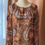 Vince Camuto holiday huesPaisley Print dis his pink Women's blouse sz XS Photo 0