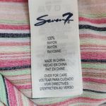 Seven7 Striped Button Down Top NWT Size Small Striped Pink and Green Blouse Photo 7