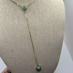 Park Lane  NWOT gold and green beaded drop long necklace Photo 6